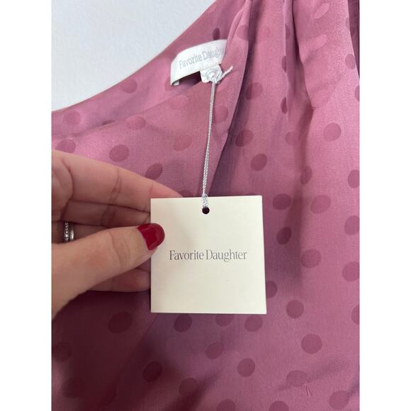 NWT Favorite Daughter Singles Table Polka Dot One Shoulder Maxi Dress Mauve - Picture 4 of 8